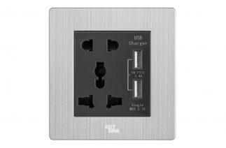Ổ cắm đa năng + 2 cổng sạc USB - A69-C06E24