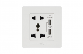 Ổ cắm đa năng + 2 cổng sạc USB - A38-C06E24