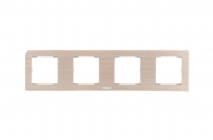Mặt viền nhôm 4 module màu vàng xước – EL-ABG04